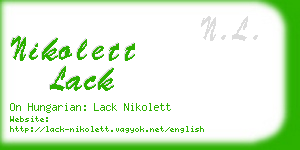 nikolett lack business card